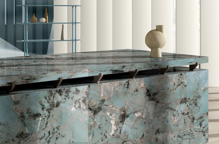 blue porcelain stoneware slab