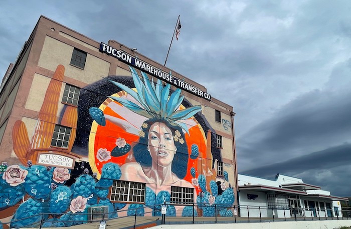 warehouse with mural