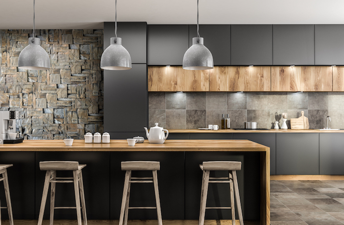 Gray kitchen with bar close up - creating value for your services