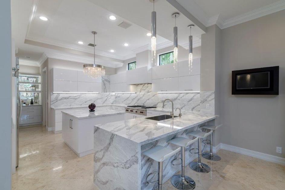 modern kitchen existing footprint