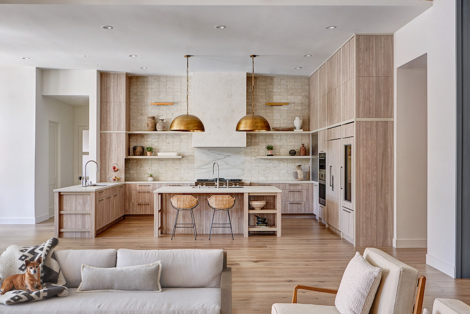 modern open wood kitchen