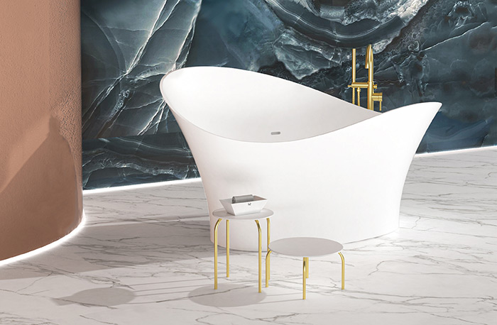 Glass Design Flower Style Bathtub