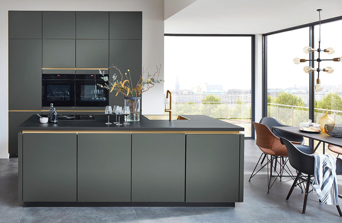 Nobilia Mineral Green Cabinets