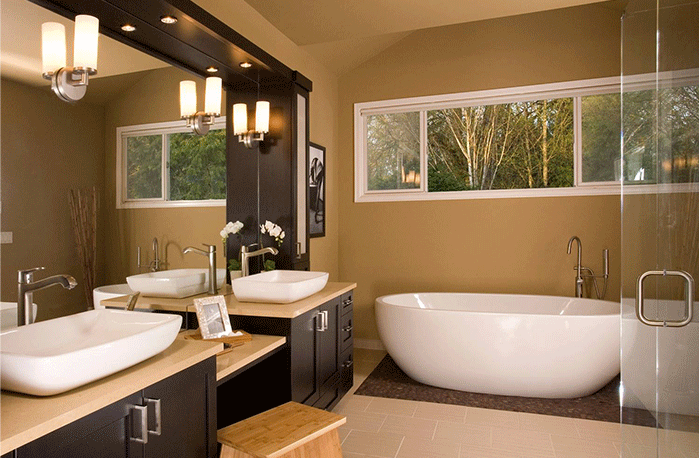 Bathroom project by Paula Kennedy as an example of how color and pattern can effect mood