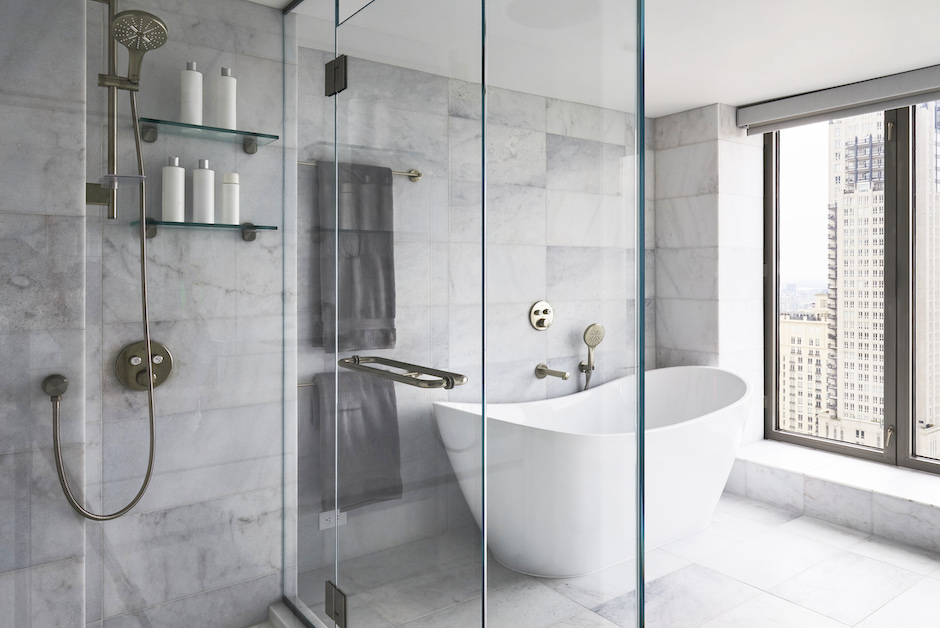 Chicago bath wet room with tub