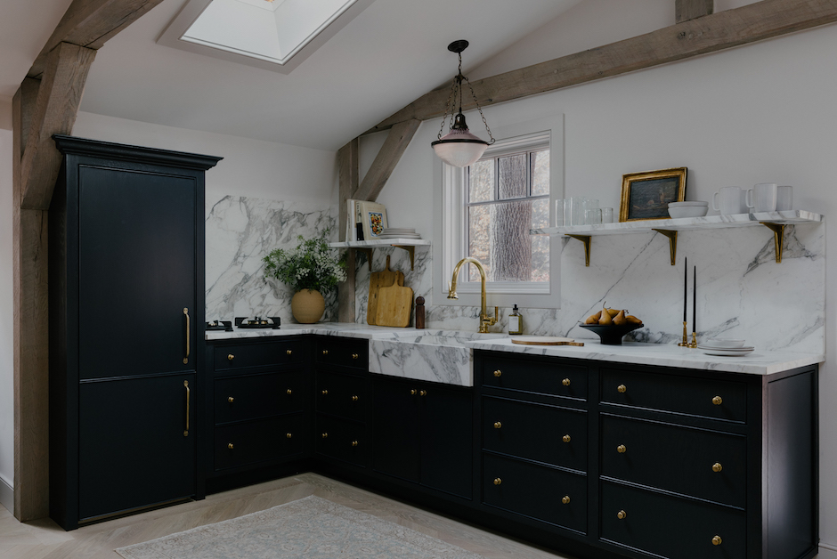 open kitchen in barn