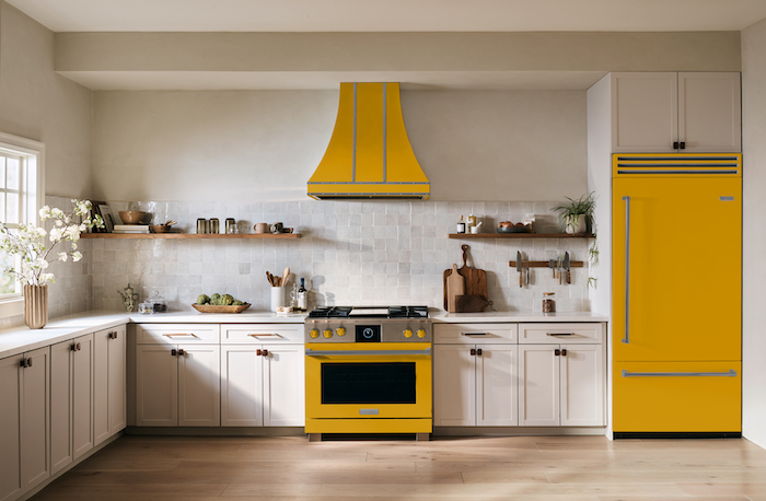honey yellow kitchen appliances