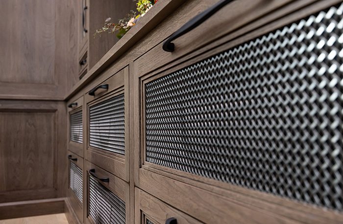 Wood-Mode metal finish elements