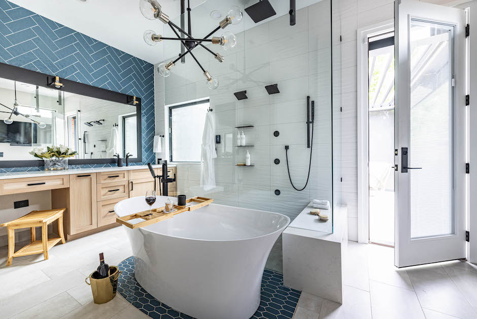 modern primary bathroom