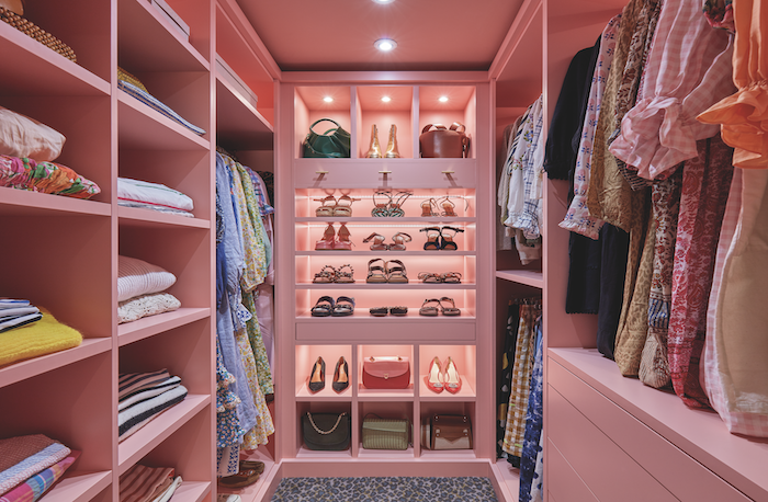 pink walk in closet