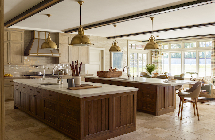 two kitchen islands