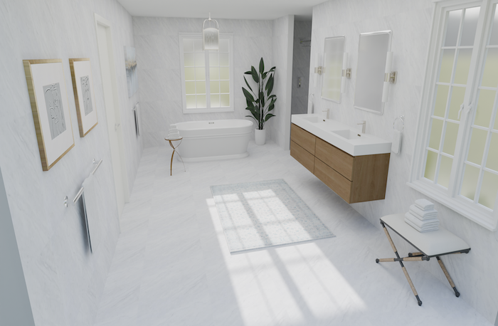 modern bathroom rendering