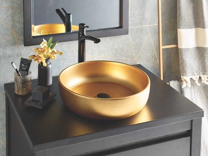 gold bathroom vessel sink