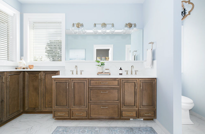 bathroom trend dark wood vanity