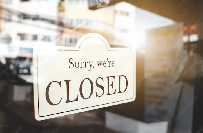 closed sign in window