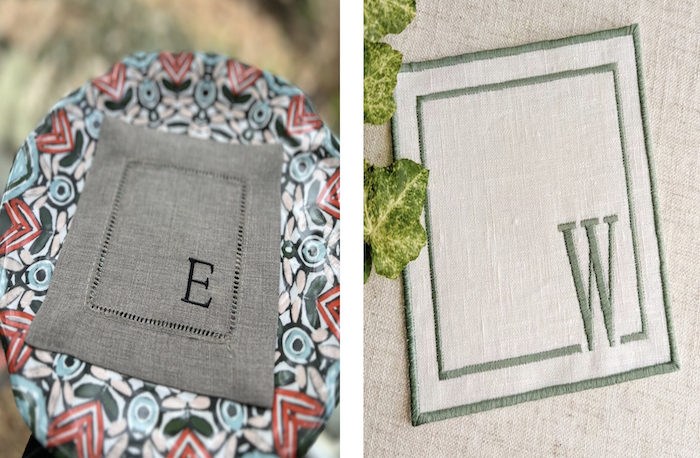 monogrammed cocktail napkin client experience