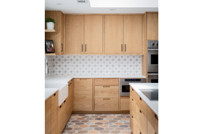 kitchen with patterned tile floor