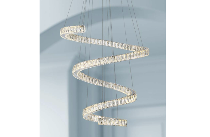 lamps plus modern crystal chandelier