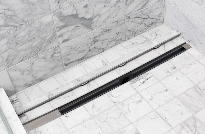 linear drain installing shower