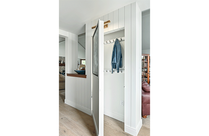 Hooks in the mudroom closet