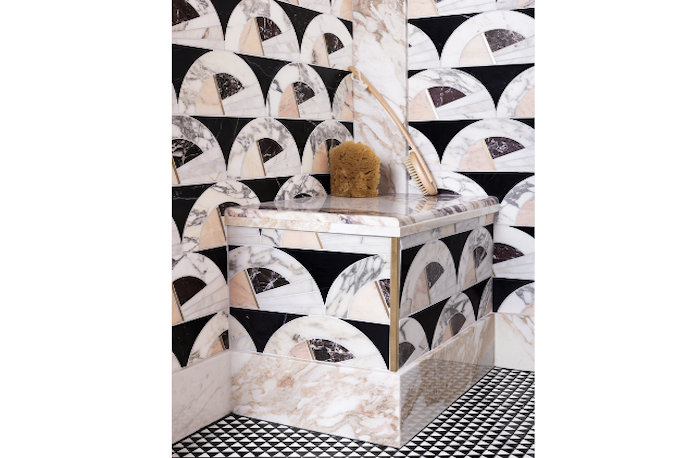 artistic tile in shower