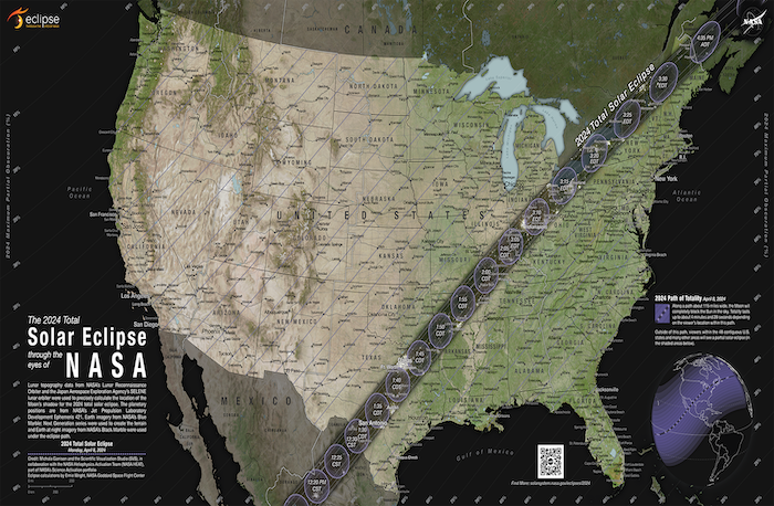 map of 2024 total solar eclipse