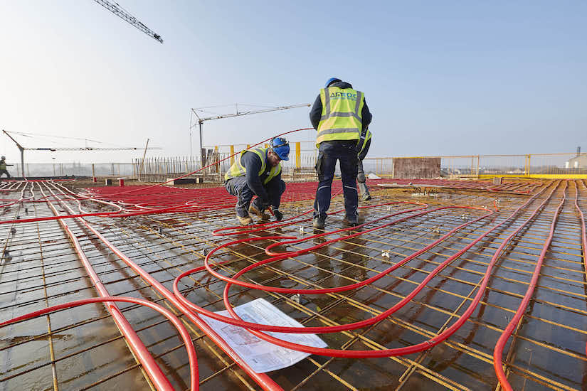 rehau installation at construction site