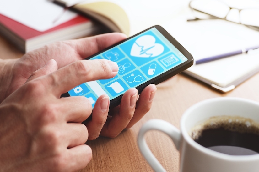 wellness app on smart phone
