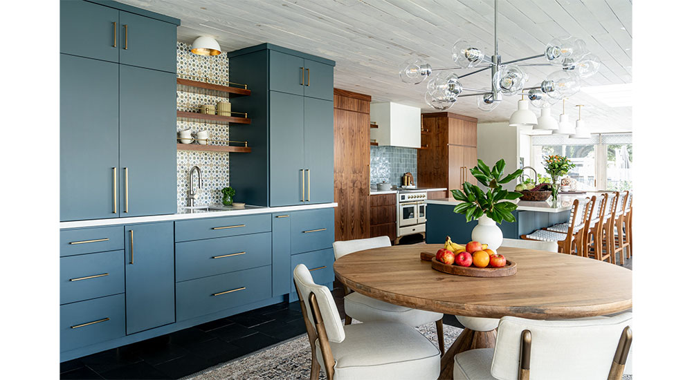 kitchen with mid-century layout