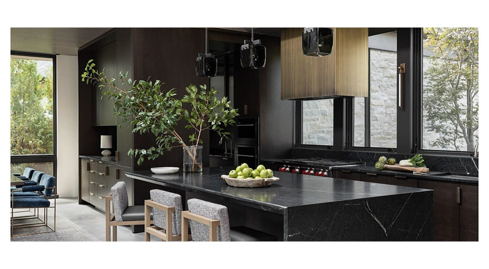 small modern kitchen with lack island subzero wolf cove design contest winner