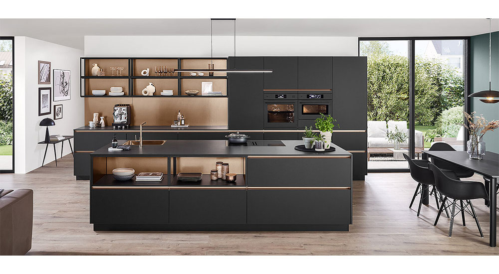 Nobilia bronze niche paneling.