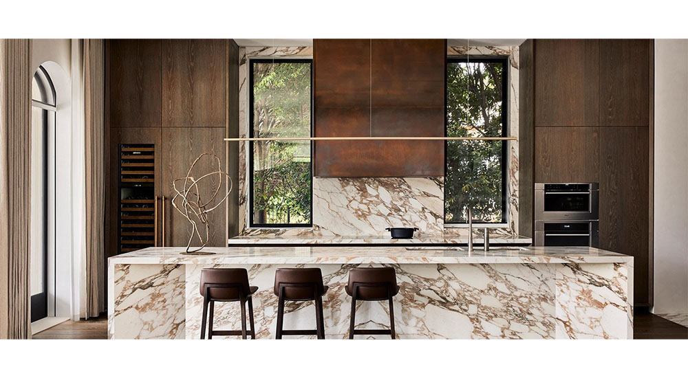 modern kitchen with figured backsplash subzero wolf cove design contest winner