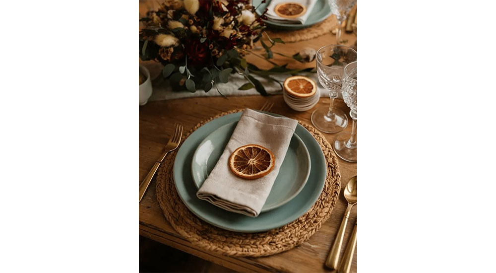 ceramic plates for a nature-inspired holiday table