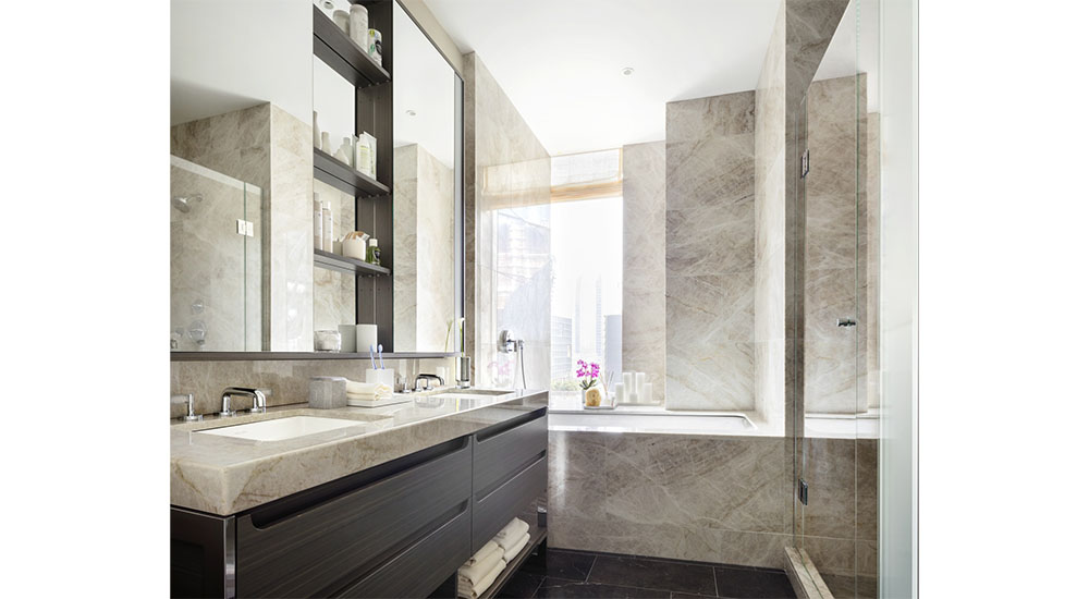 bathroom in multifamily tower