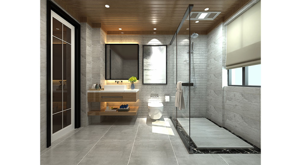 bathroom with daylight and artificial light