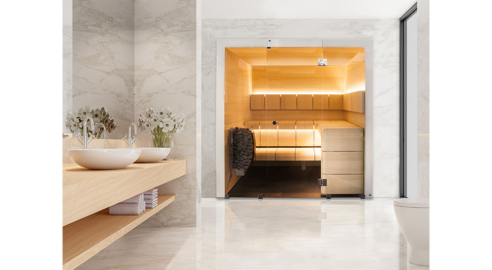 thermasol sauna in bathroom