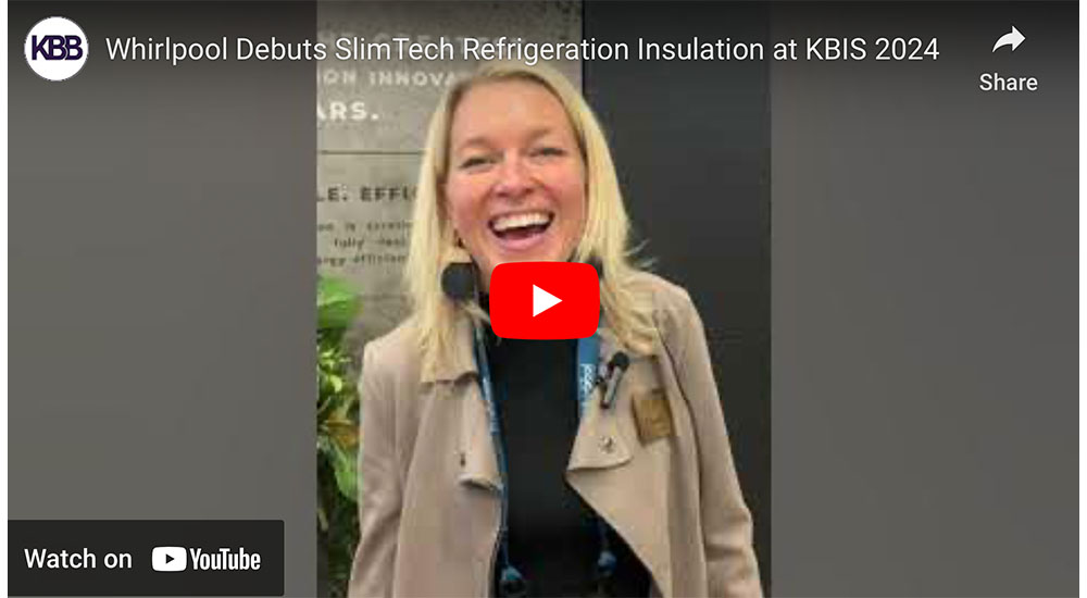 whirlpool slim tech refrigerator at kbis 2024 design trend