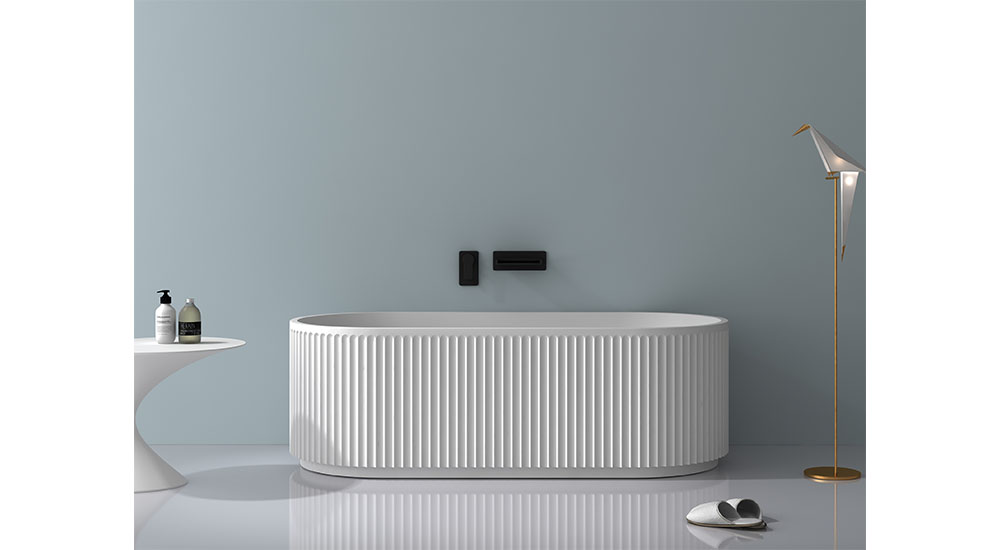 fluted freestanding ruvati bathtub