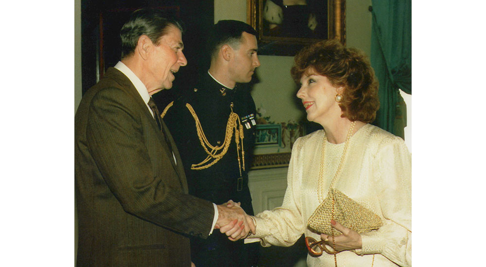 Joyce Edwards Cash Eddy with President Reagan