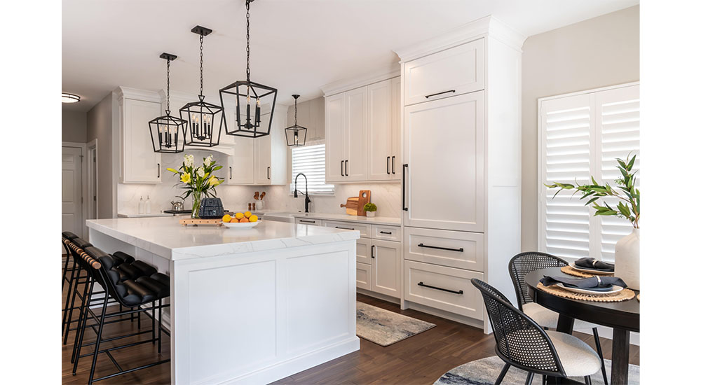 white transitional kitchen design trend 2025