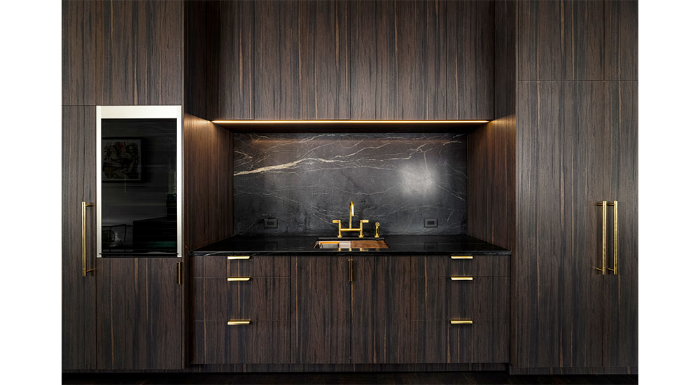 warm hue Shou Sugi ban kitchen cabinets rehab rauvisio