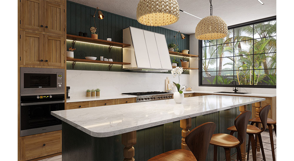 jumbo quartz kitchen island countertop