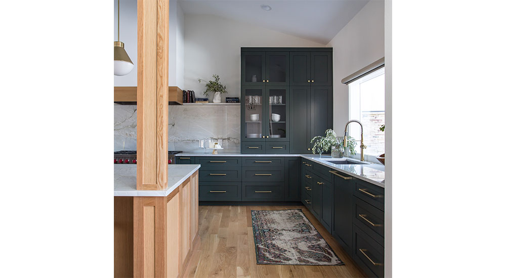 corner larder cabinet in remodeled kitchen