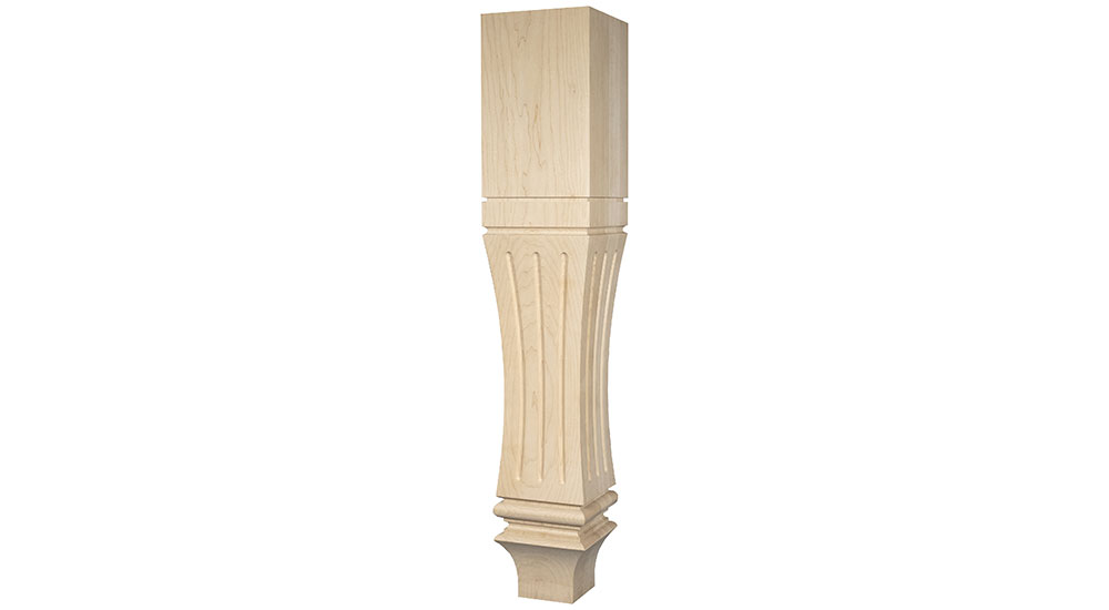 Osborne Wood Products Senard Massive Fluted Kitchen Island Leg