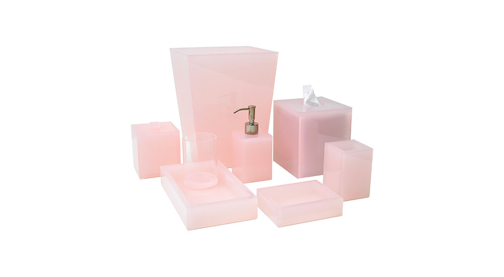 pink onyx bathroom accessories