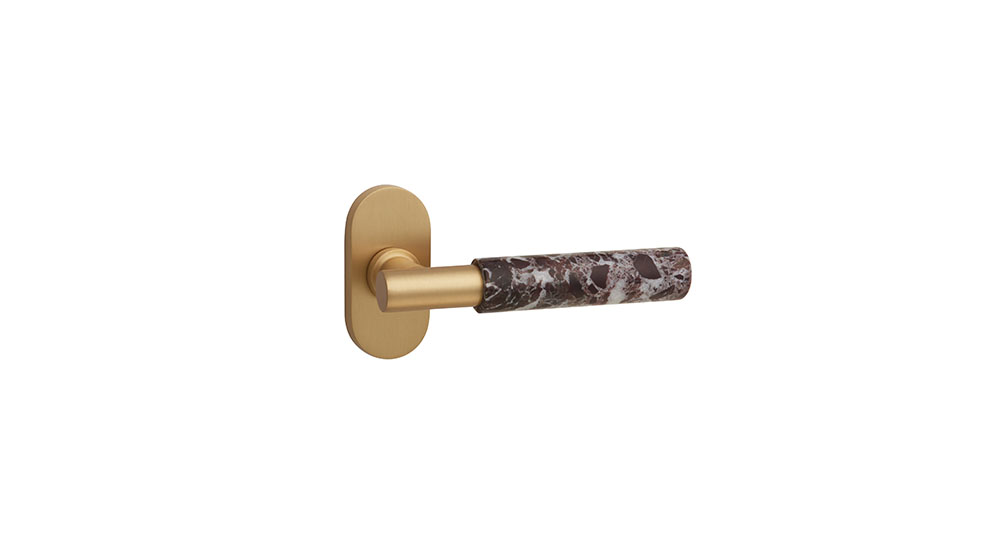 emtek red marble lever handle