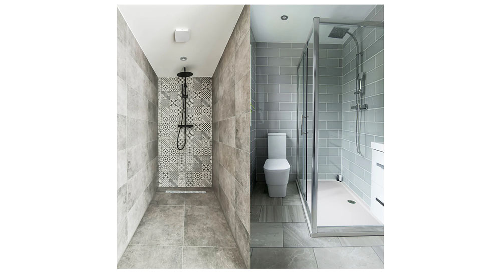 tiled wet room floor and shower pan