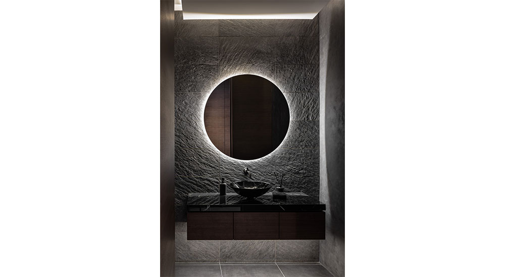 ceramics of Italy modern black powder room