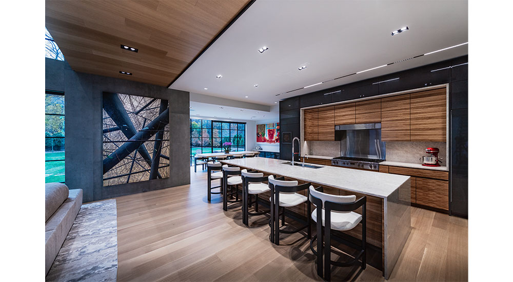 modern open kitchen with italian tile