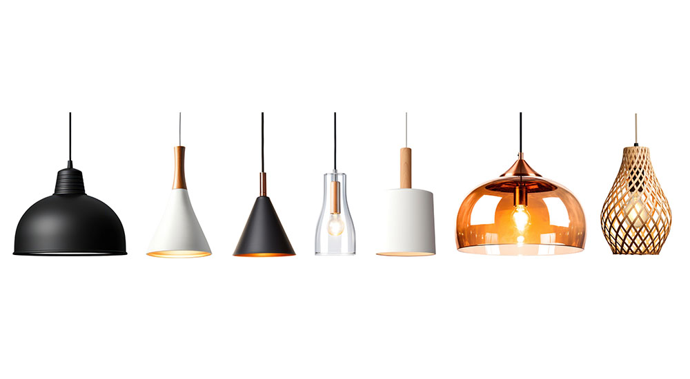 assorted pendant lighting fixtures